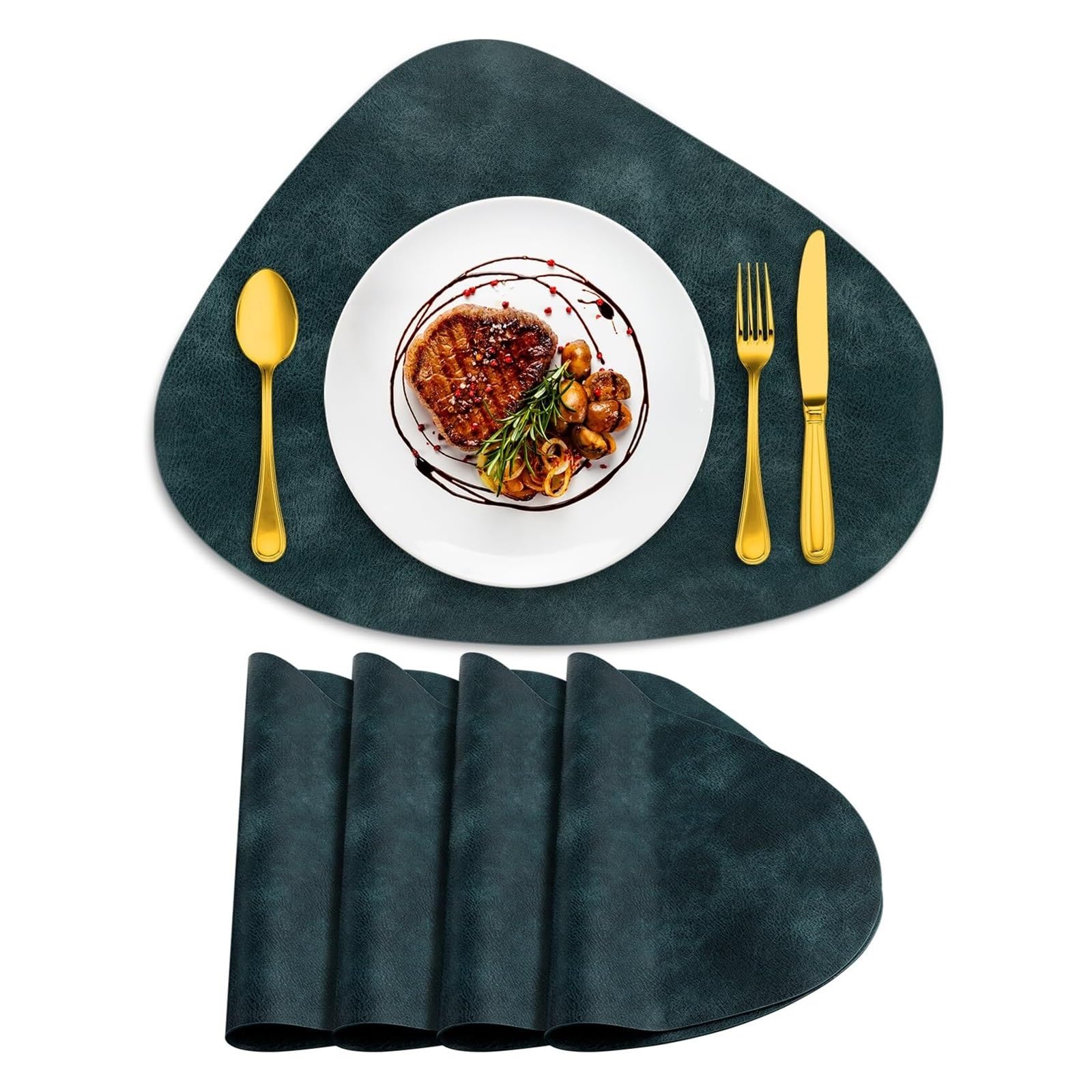 Luvafey Green 4Pc Round Heat Resistant Table Placemats