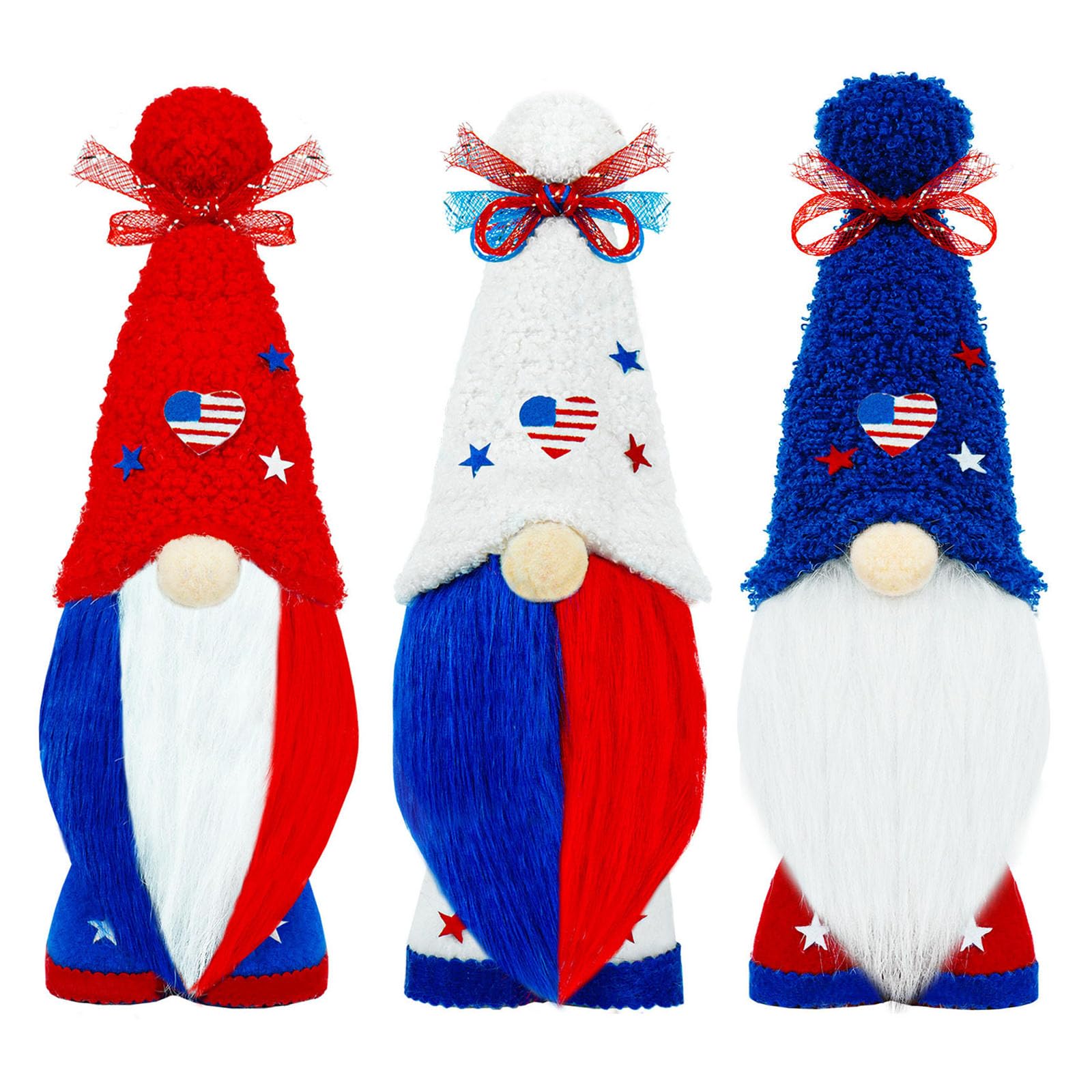our fave Three Piece Cotton Doll Collection Seasonal Home Display Ornament Perfect As Memorial Day or July Forth Souvenirs Fabric Doll Set