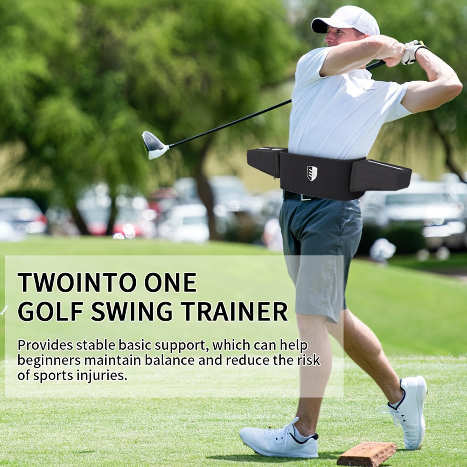Trener Golfowy Pomoc do Swingu Pas I Opaska Na Ramię Do Korekty Puttingu | Sprzęt Korekcyjny Do Ćwiczenia Swinga Na Pole Treningowe Tor Turniej Siłownia Ogród