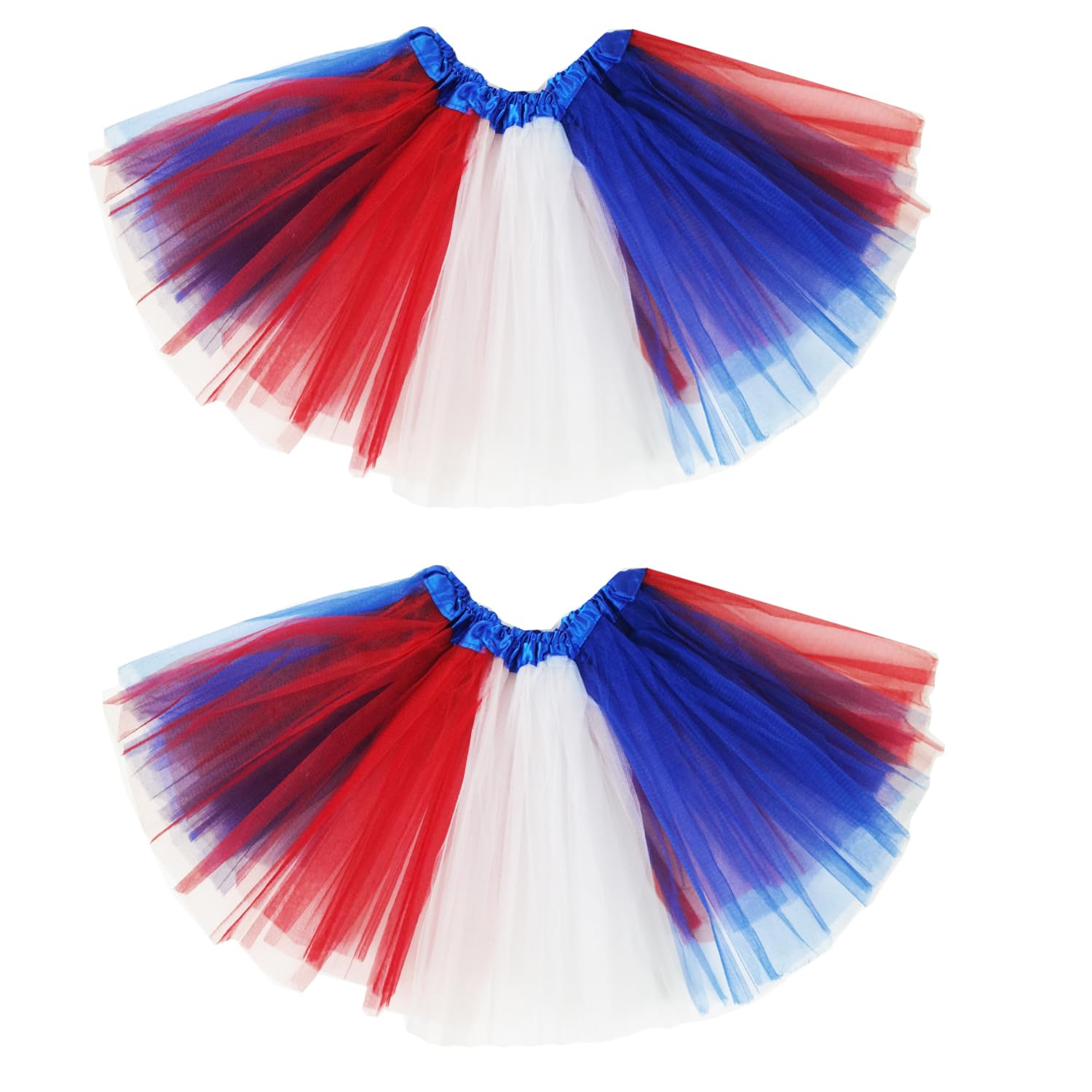 SUFEINIRed White and Blue Tutu for Girls - USA Skirt, American Flag Dress, Patriotic Costume for Kids