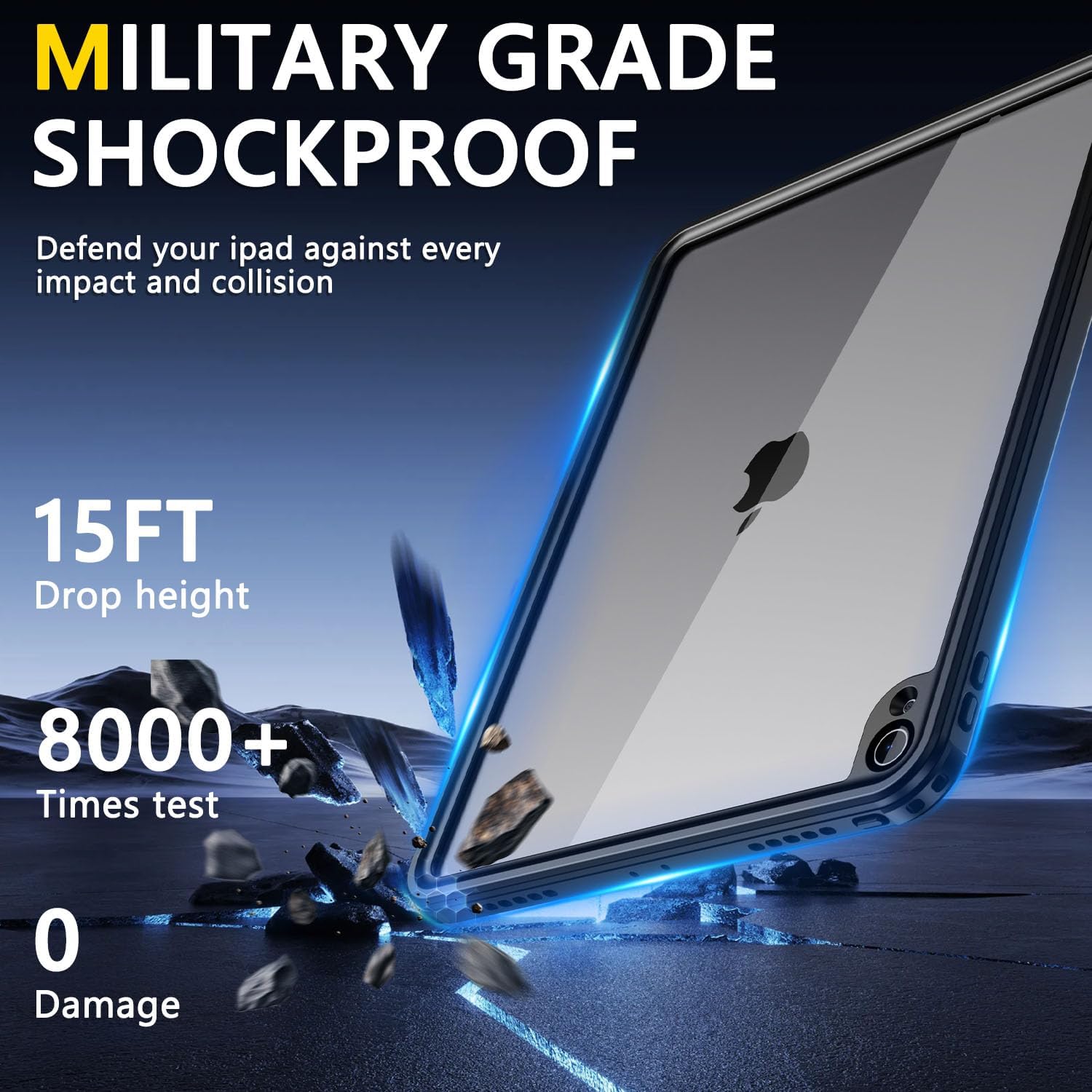 for iPad Air 13 inch M4 2026 & M3 2025 & M2 2024 Case - IP68 Waterproof,Shockproof Dust/Snow Proof Cover,Full-Body Heavy Duty Protective Built-in Screen Protector iPad Case