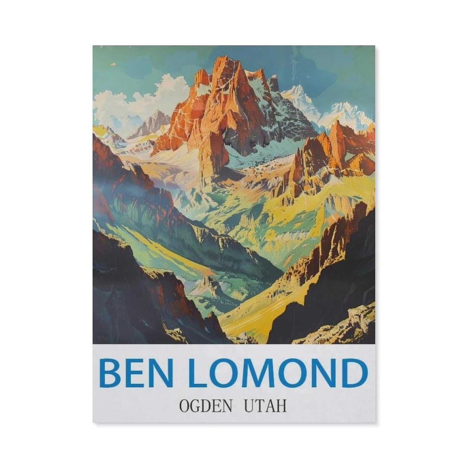 BEAYODKP 5D Diamond Painting Set for Adults and Children，Ben Lomond Ogden Utah，DIY Diamond Crystal Rhinestone Embroidery Painting（50 x 60 cm/19.68 x 23.62 inches）-CI98