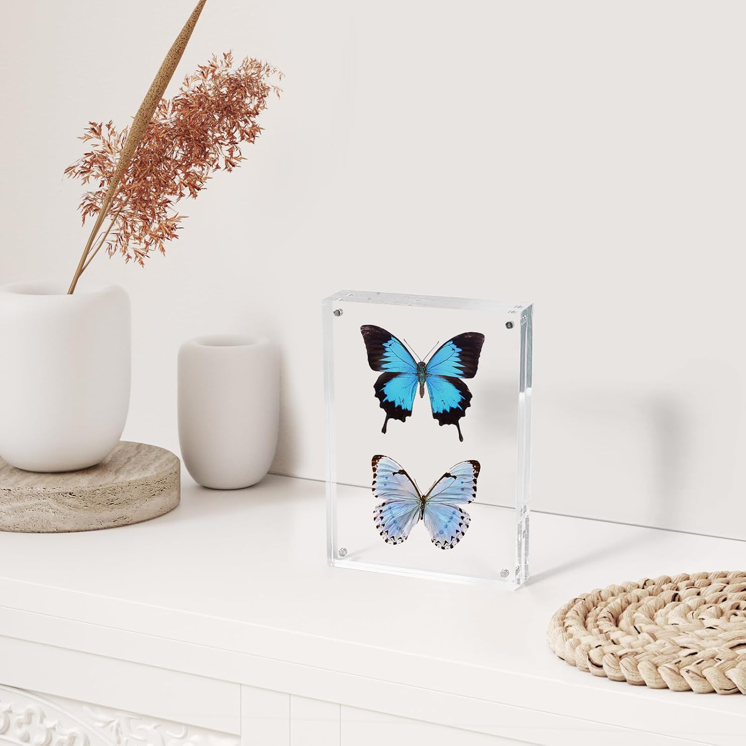 SYNTRIFIC 4x6 Acrylic Frames 6 Pack,10+10mm Thickness Acrylic Picture Frames,Freestanding Double Sided Magnetic Picture Frames Lucite Frameless Transparent Gift for Desktop Display - Image 7