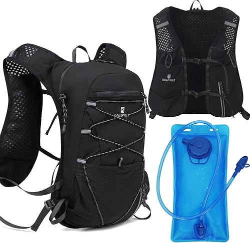 B BAIYULE - Mochila ligera de hidratación para correr, mochila de agua de hidratación con vejiga o frasco (opcional), senderismo, senderismo,