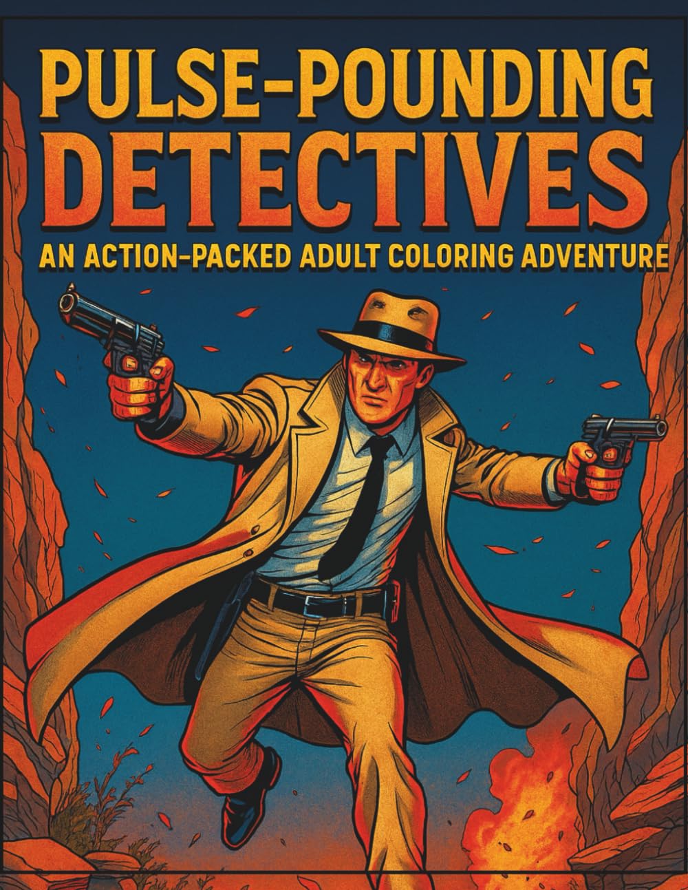 Pulse Pounding Detectives: An Action-Packed Adult Coloring Adventure: 60 Noir Detective Scenes with Trench Coats, Guns & Urban Chases - Comic Book ... for Adults Who Love Pulp Fiction & Mystery