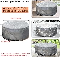 Vista 2 de UCEDER Cubierta Redonda para Tina de Hidromasaje 170G de Polietileno, Cubierta de Spa Impermeable y Protección UV, Protector Solar para Tina