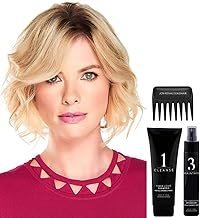 Bundle - 5 Items: easiPart HD 8" HAIRPIECE by jon Renau, Christy's Wigs Q & A Booklet, 2oz Travel Size Wig Shampoo, HD Smooth & Wide Tooth Comb - Color: 12FS8