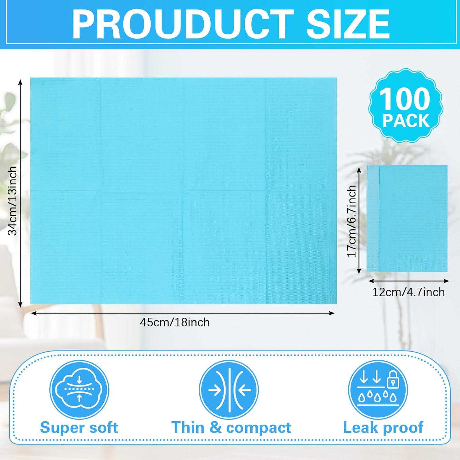 100pcs Disposable Changing Liner 2-ply Baby Changing Station Pad Disposable Changing Pads Diaper Changing Mat Portable Sanitary Liner Refills for Commercial Restrooms Blue image 2 of 6 B0DGXPS45F