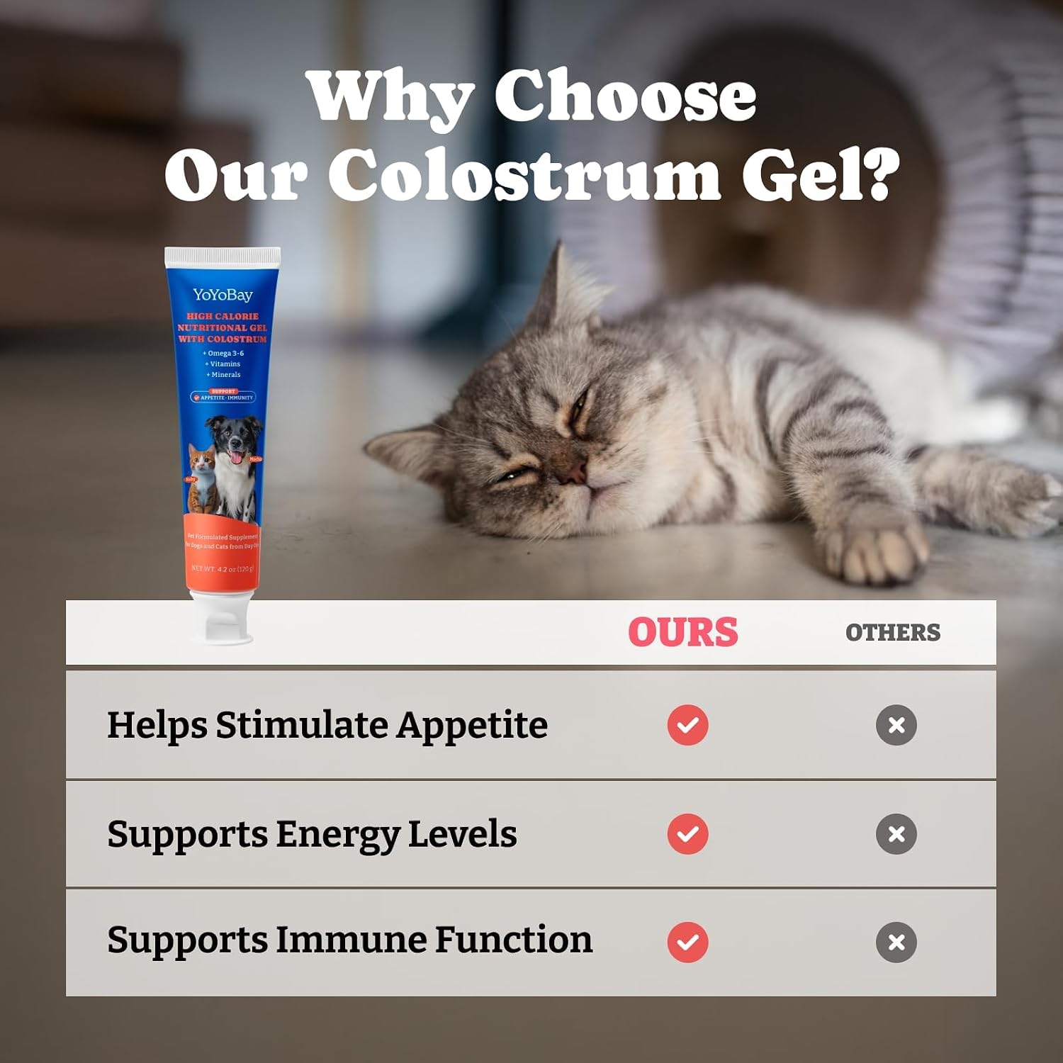 2 Pack Bovine Colostrum Nutrical Gel for Dogs & Cats,Support Appetite thumbnail