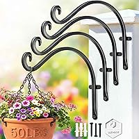 Vista 20 de Soporte resistente para colgar plantas: 2 paquetes de soporte de metal para plantas colgantes de 16 pulgadas, capacidad de peso de 80 libras