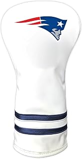 Team Golf NFL New England Patriots White Vintage Driver Head Cover White Vintage Driver Golf Club Headcover, Form Fitting Design, Retro Design