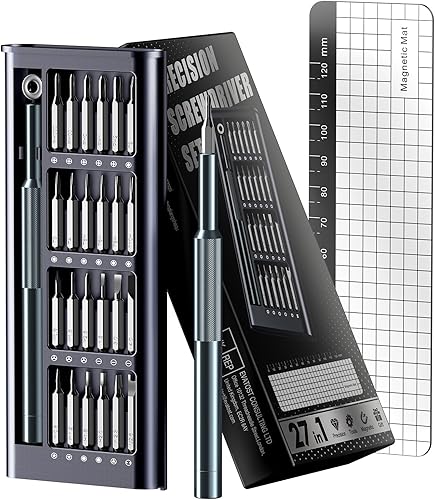 Miniatura 1 de Juego de destornilladores de precisión 27 en 1, mini kit de herramientas de reparación profesional con controladores magnéticos para Macbook,