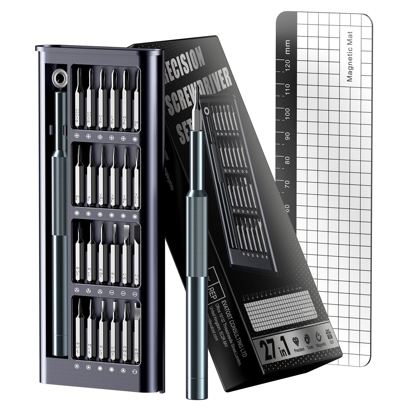 27-in-1 Precision Screwdriver Set Professional Mini Repair Tool Kit with Magnetic Drivers for Macbook Laptop Phone Watch Glasses