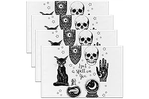 Enigmatic Gothic Skeleton Hand Placemats: An Enchanting Decor for Magical Gatherings