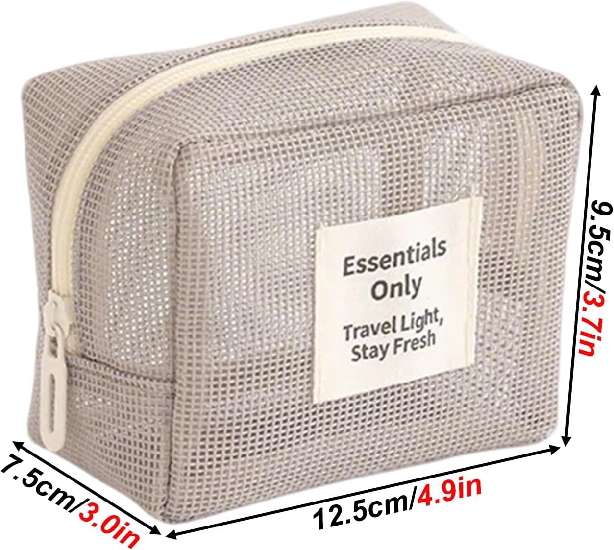 Large Capacity Mesh Fabric Cosmetic Bag, Portable Handheld Travel Makeup Organizer with Zipper, Waterproof Beauty Storage Pouch, Highly Breathable, Pick Things Up at Will image 2