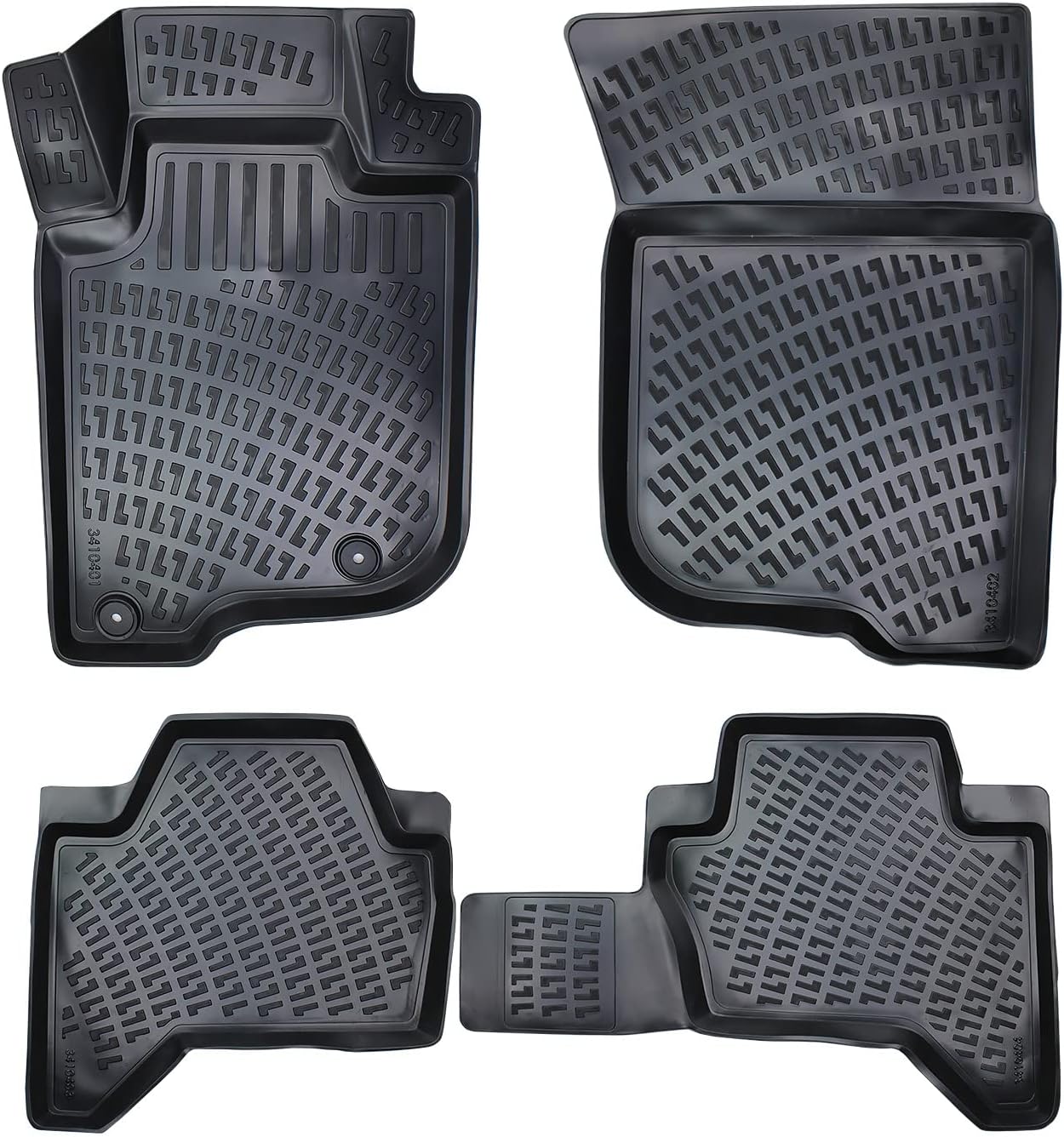 Floor Mats for Mitsubishi Montero 2006-2022, Custom Fit All-Weather TPE Floor Liners, 3D Laser Measured, Waterproof, Durable, Black (Front & Rear Set)
