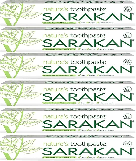 6 x Sarakan Natures Toothpaste (50 ml) | Vegan Toothpaste | Fluoride Free | Suitable for Adults and Children
