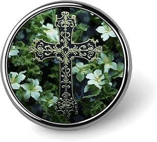 Round Metal Lapel Pin, Aluminum Alloy, Black Cross Among | Fashion Brooch Badge for Shirts, Jackets, Hats, Enamel Lapel Pins for Men Women, Accessory Gift for Daily Wear & Events