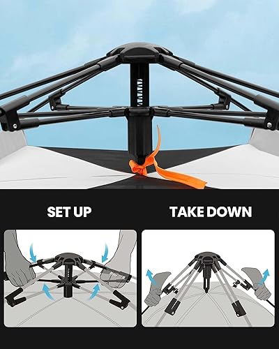 Miniatura 8 de OutdoorMaster Tienda de campaña para 2 personas, toldo ligero para mochileros, resistente al agua y a la intemperie, cabaña al aire libre de doble