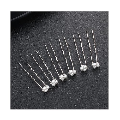 Miniatura 6 de Suandsu 6 pinzas para el pelo de cristal de perla, para novia, boda, con diamantes de imitación, accesorios para mujeres y niñas, oro rosa