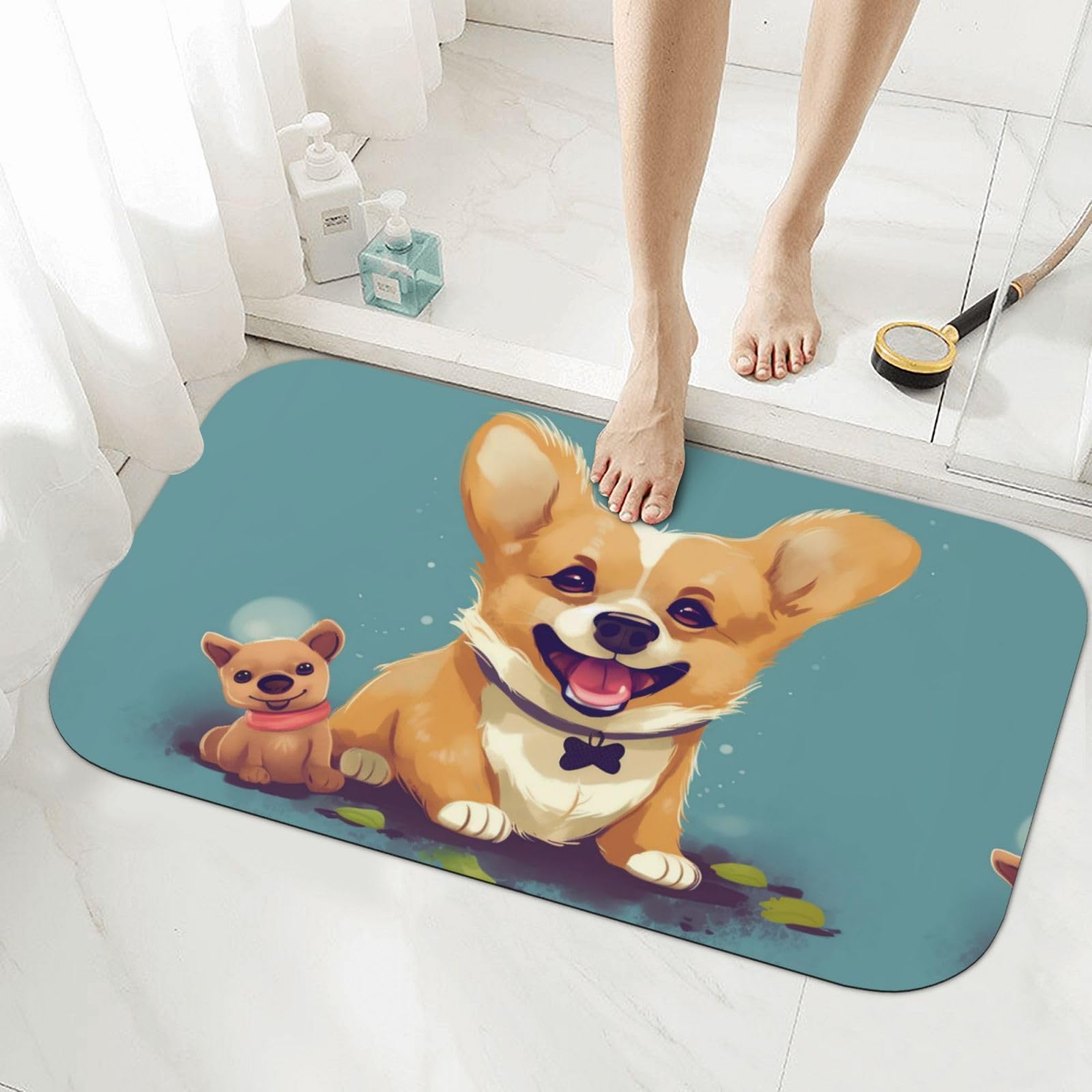 Tapis de bain en pierre de diatomée Corgi pour éliminer l'humidité au sol