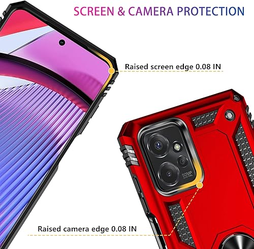 Miniatura 3 de Funda para Moto G Power 5G 2023 con 2 protectores de pantalla de vidrio templado, grado militar, funda protectora resistente con anillo magnético