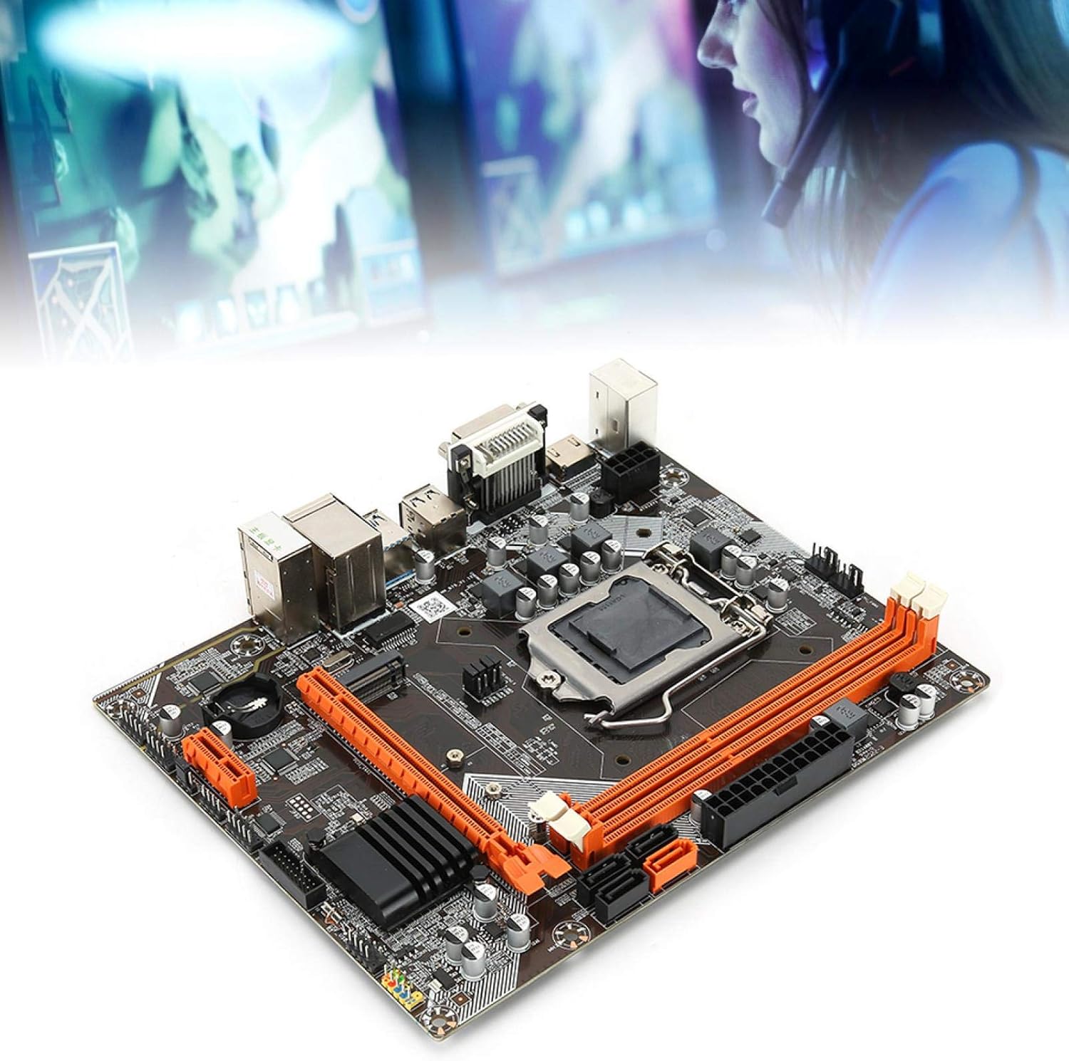B75 Desktop Computer Motherboard, LGA 1155 DDR3 CPU Mainboard Support NVME+NGFF Dual Mode Hard Disk, SATA3.0/USB3.0/6-Channel Audio Chip