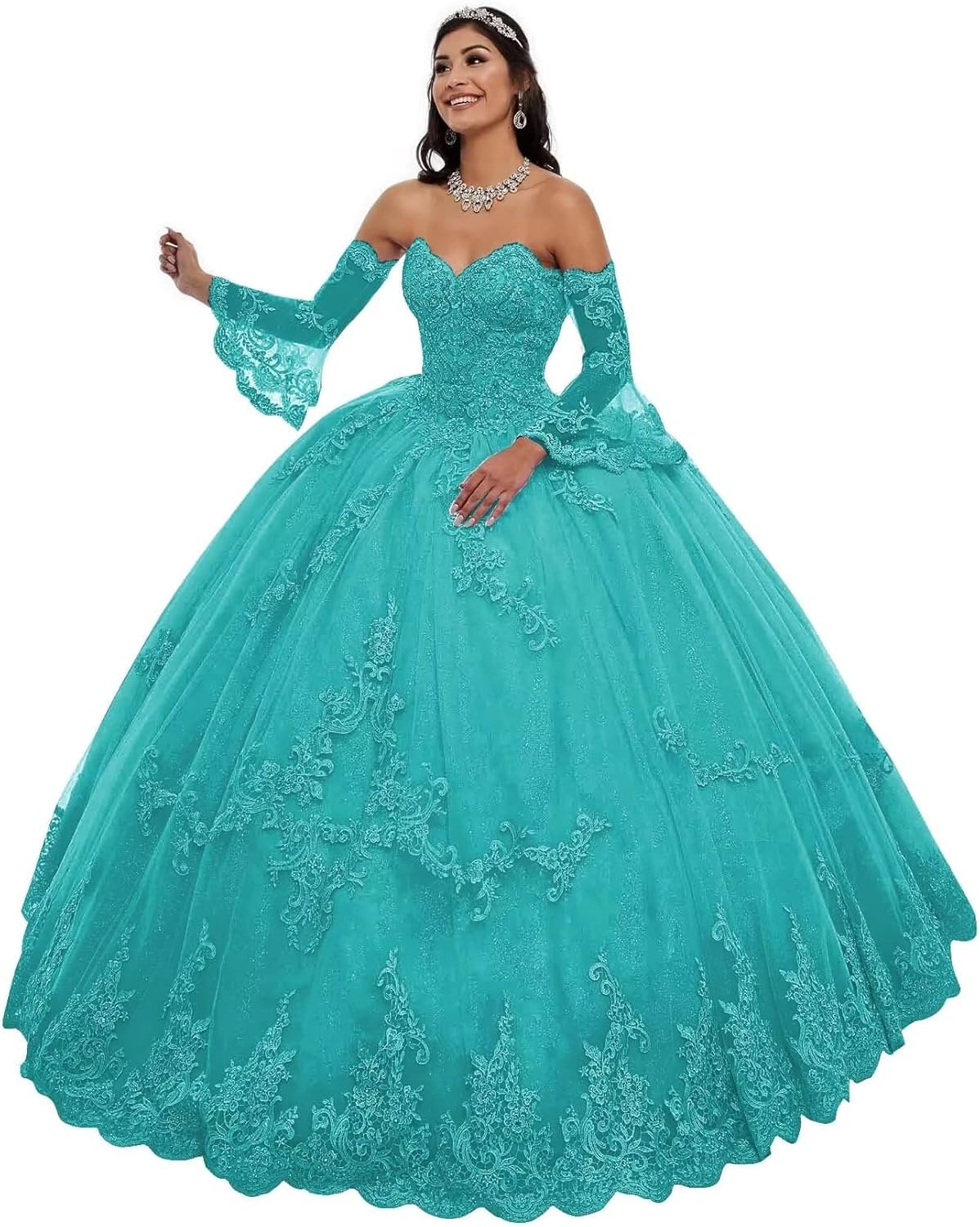 Off The Shoulder Puffy Quinceanera Party Dresses Tulle Sweet 16 Dresses Princess Formal Ball Gown