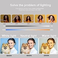 Vista 2 de 55W18 - Kit de luz de anillo de 17.7 in [nueva versión] 6700K regulable LEDRinglightTrípode soporte de teléfono dual para iPhone Selfie Maquillaje