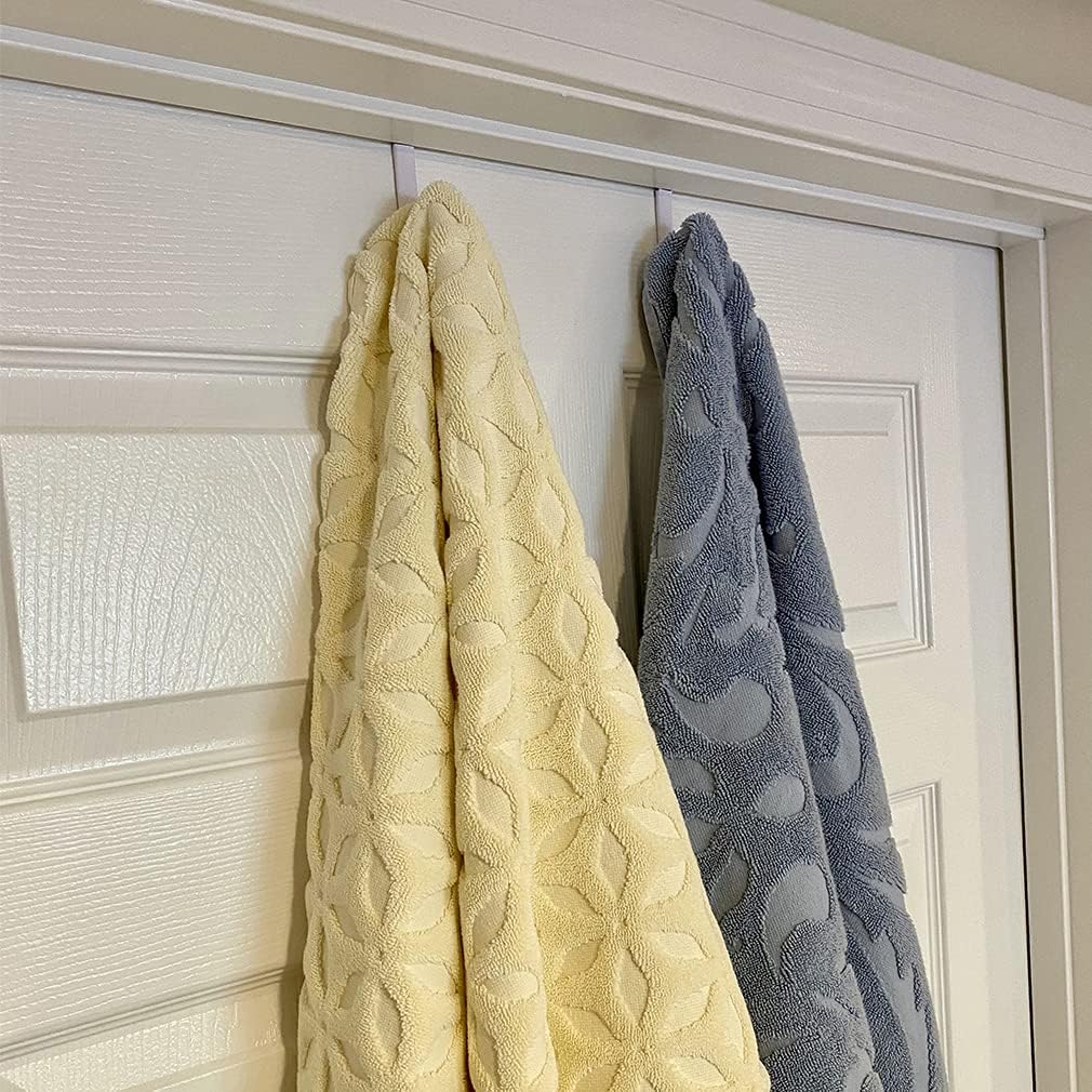 Evelots Over The Door Hooks - 2 Pack - Hangers for Clothes, Towel, Coats, Hats, Handbags - Made of Rubber Coated Steel - Closet, Bathroom, Office - Image 4