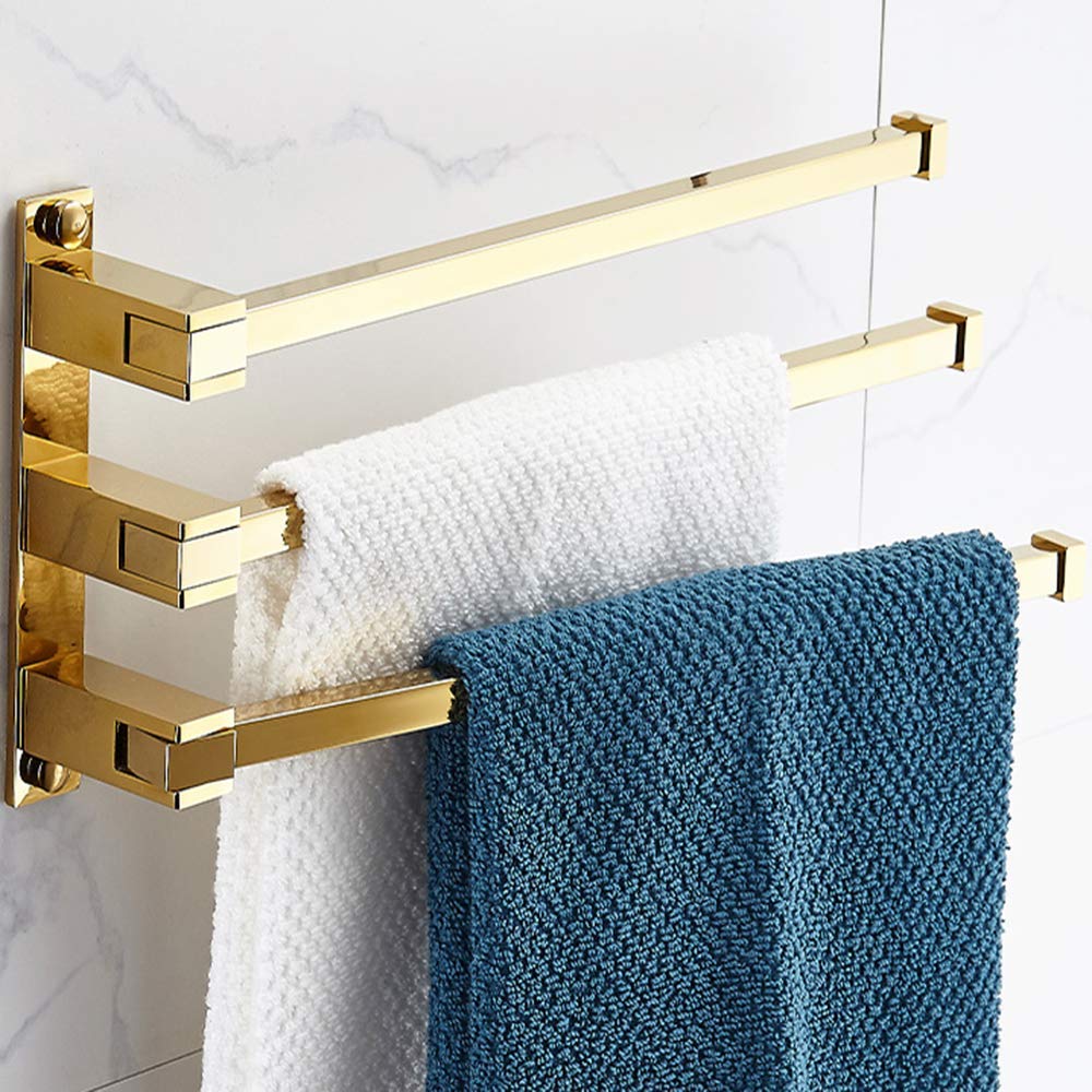 Porte-serviettes en laiton mural pivotant 5 barres économiseur d'espace chrome