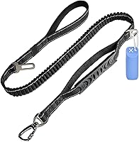 Vista 1 de Correa para perros grandes y medianos resistente, correas elásticas para perros con soporte para bolsa de excrementos y cinturón de seguridad