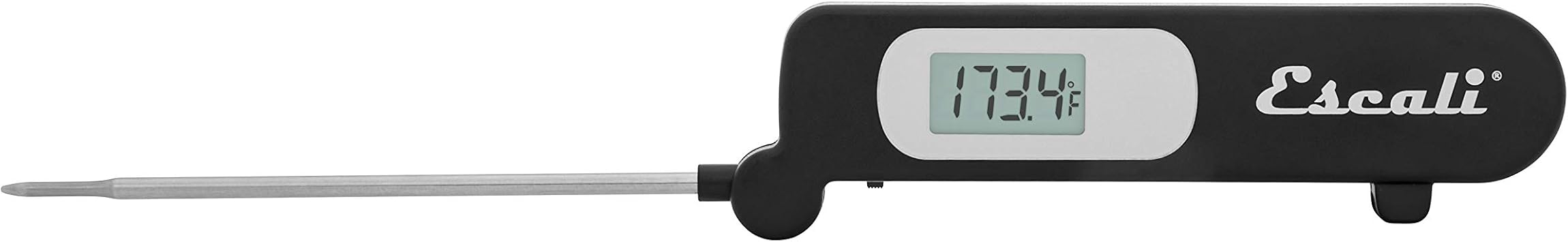 Escali DH3 Folding Digital Kitchen Thermometer, Stainless Steel Folding Probe Black, Universal