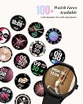 TOOBUR Smart Watch pour les hommes femmes, 40mm HD Smartwatch, Compatible avec Android & iOS, Répondre/faire des appels, surveiller la fidélité avec Step/Calorie/HR Tracker,IP68, Magnifique & Comfy, Cadeau en boîte, Beau pour les hommes, Noir