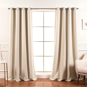 Best Home Fashion Grommet Room Darkening Curtains - 52x84 - Biscuit