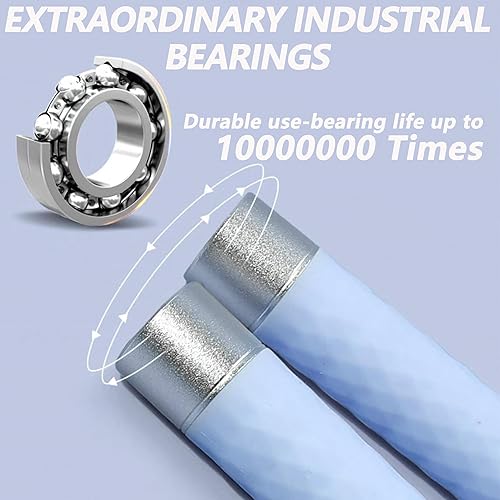 Miniatura 2 de Cuerda de saltar con peso para mujeres y hombres cuerda de saltar de longitud ajustable de 10 pies, cuerda de saltar de velocidad con agarres de