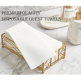FOCUSLINE 100 Disposable Bathroom Napkins, Linen-Feel Paper Guest Towels, Soft and Absorbent Paper Hand Towels Party Napkins for Bathroom, Kitchen, Dinner, or Event, White, 12 x 17