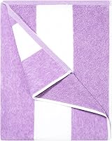 Vista 13 de Toalla de playa de algodón de gran tamaño - Toalla de piscina grande de 70 x 35 pulgadas, toalla de cabana de natación de secado rápido a rayas