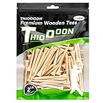 THIODOON Golf tees 2 1/8 inch Less Friction Wood Tees Training for Golfer Professional Natural Wood Golf tees Bulk 100 Count Golfing Tees(Wood,2-1/8 inch 54mm)