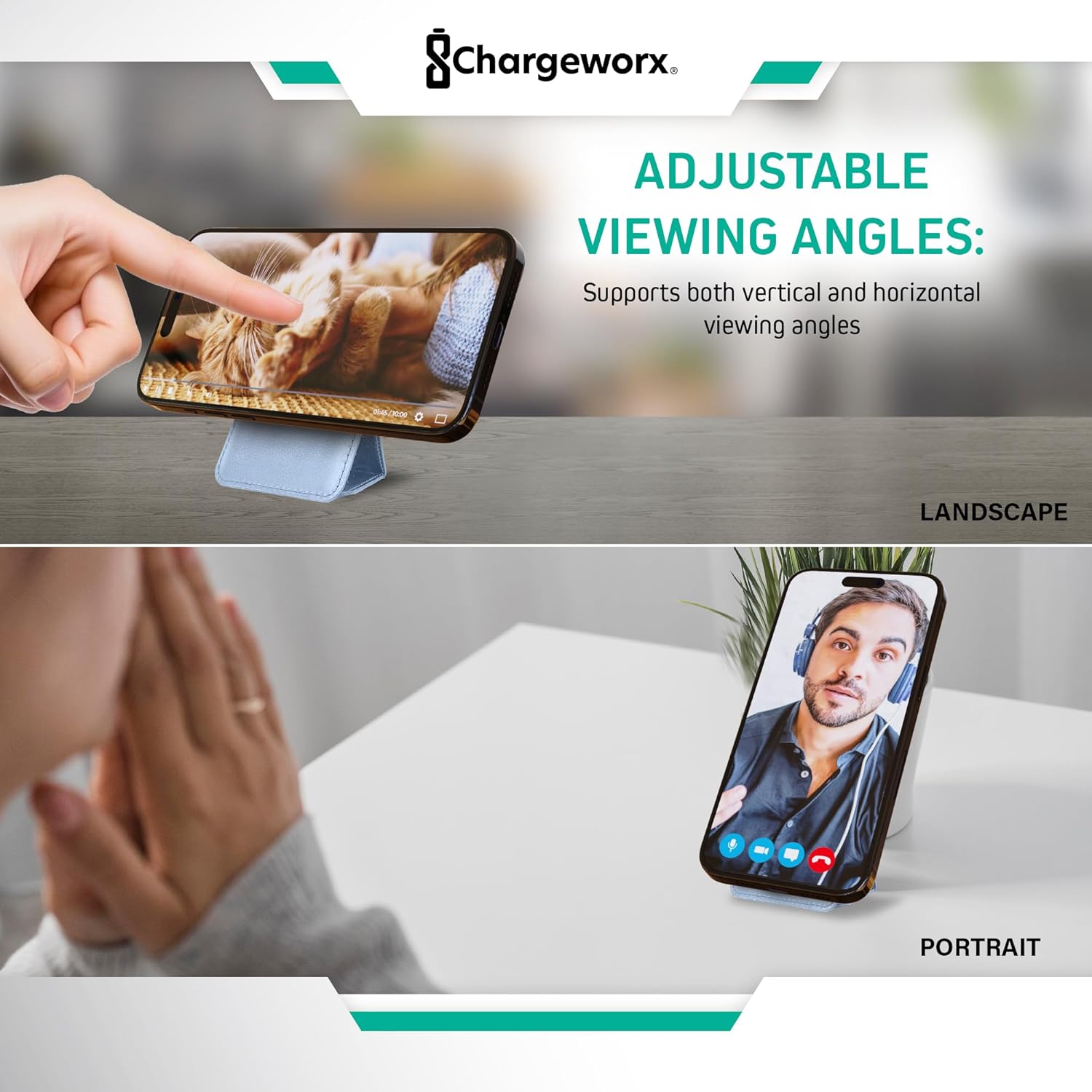 CHARGEWORX Magnetic Wallet for iPhone MagSafe, Slim Card Holder Phone Stand with Strong Magnet Grip, Vegan Leather Minimalist Wallet Case for iPhone 16 15 14 13 12 Pro Max Mini – Blue - Image 5