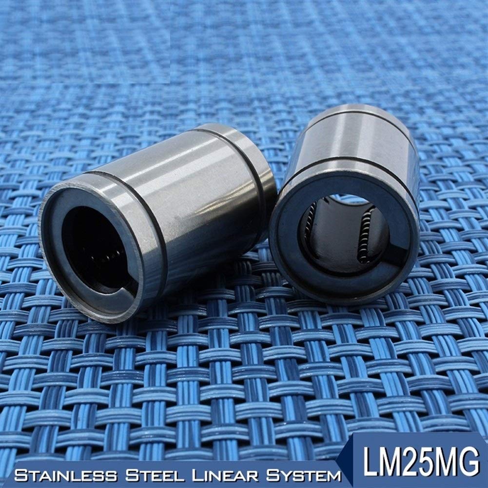 JIYAMI'EN EL 1 PC LM25MG Linearkugellager 25MM LMS25 MG 25x40x59mm Edelstahl-Resin-Retainer Kugelbuchse LMS25UU Wellenlager