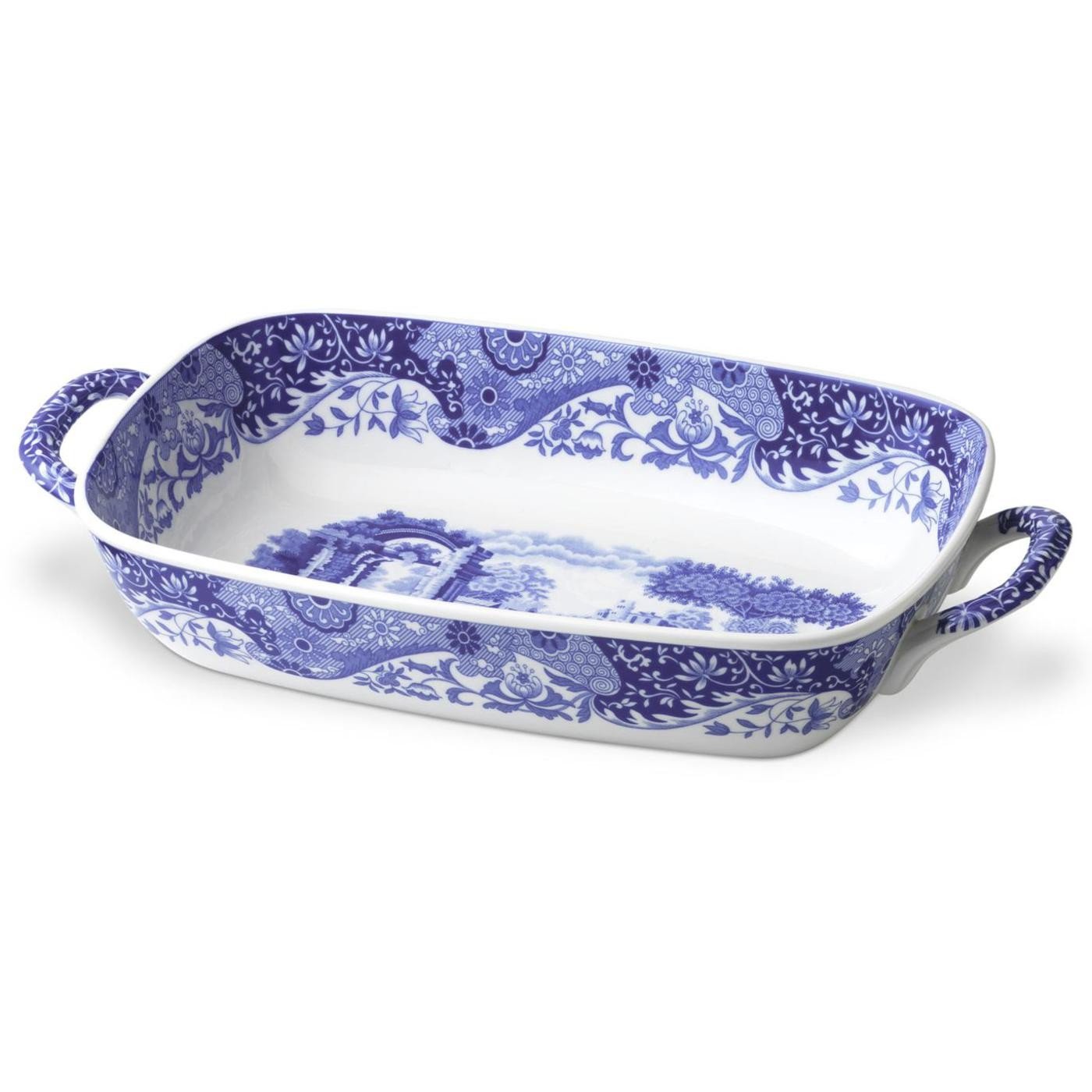 Spode Blue Italian Handled Serving Dish by Spode