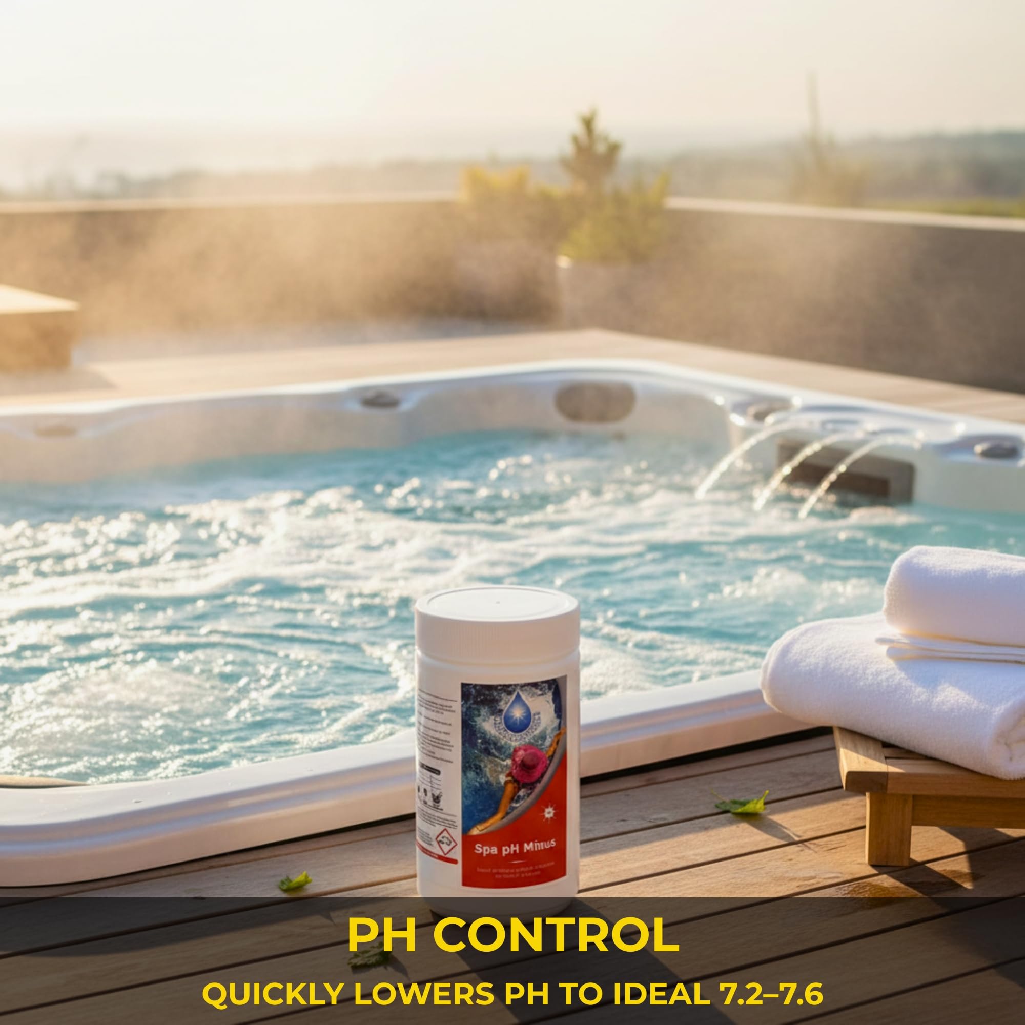 1.5 kg pH Minus Reducer Granules for Hot Tubs, Above Ground and Paddling Pools, pH Level Decreaser for Spa and Pool Water Balance, Reduces Alkalinity, Improves Water Quality and Chlorine Efficiency — view 6