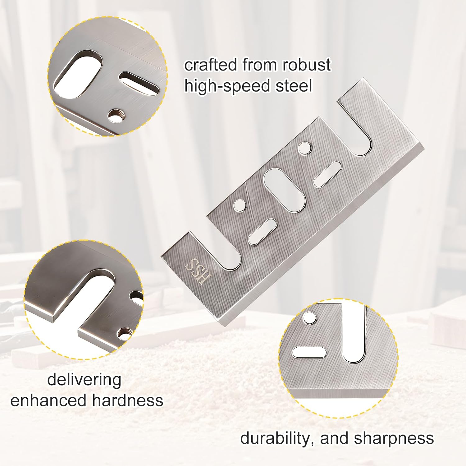 3-1/4 Inch HSS Planer Blades Replacement for DeWalt D26676, DW6655, DW677, 678, 680K and Most Hand-Held Planer, Carbide Planer Blades Replacement - 4 Pcs