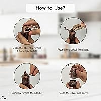 Vista 6 de Molinillo de sal y pimienta negra, molinillo de especias recargable, molinillo de pimienta turca vintage, molinillo de sal auténtico con grosor