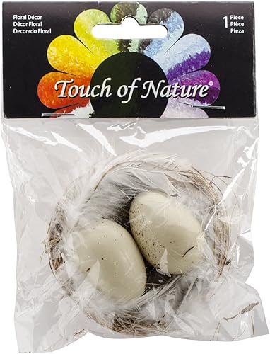 Touch of Nature 22220 - Nido de pájaros con huevos, 1-12 pulgadas, marrón