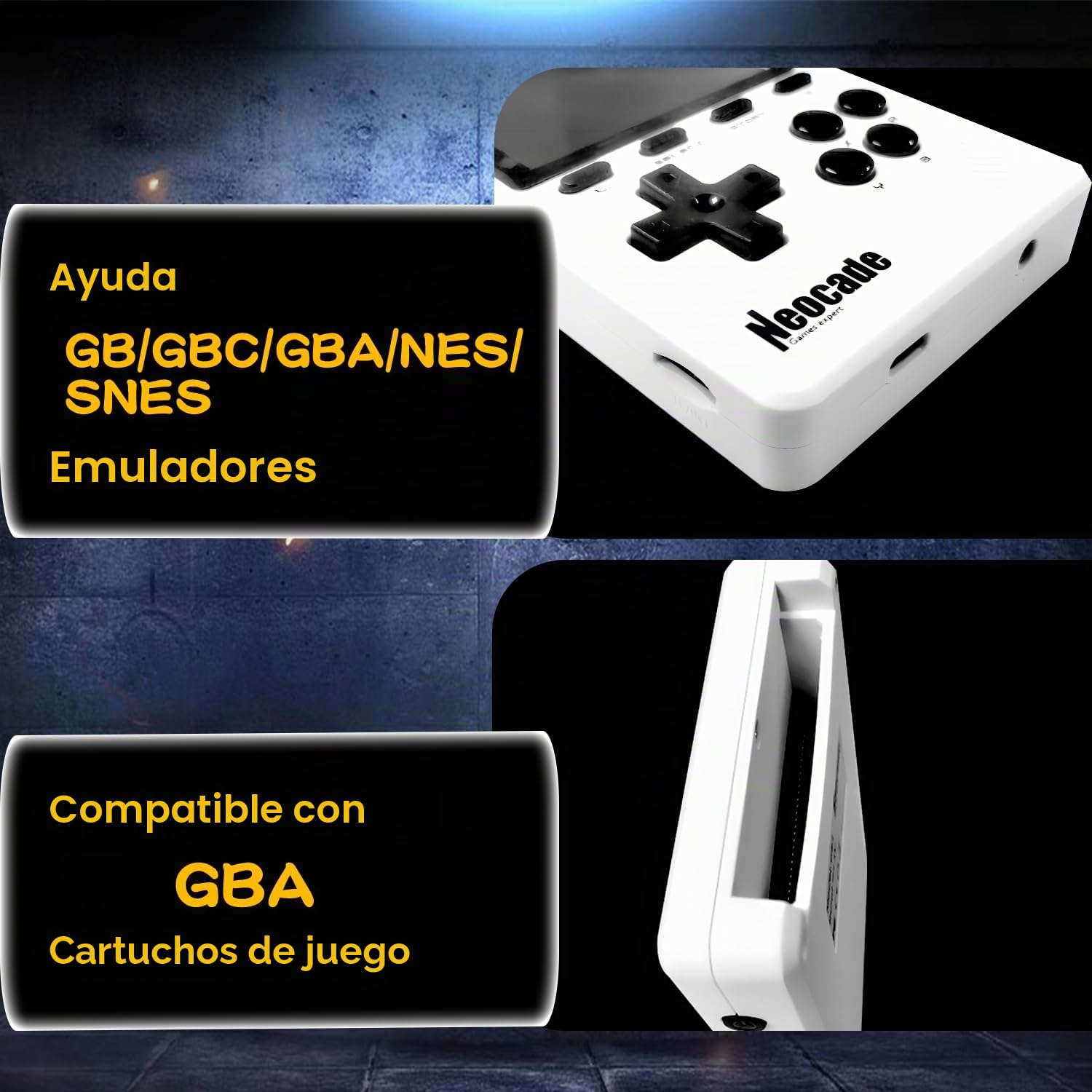 Consola de Videojuegos Portátil Retro, 40 Juegos Retro con Licencia Pico Preinstalados, Compatible con Cartucho PIKO/GBA - Blanco