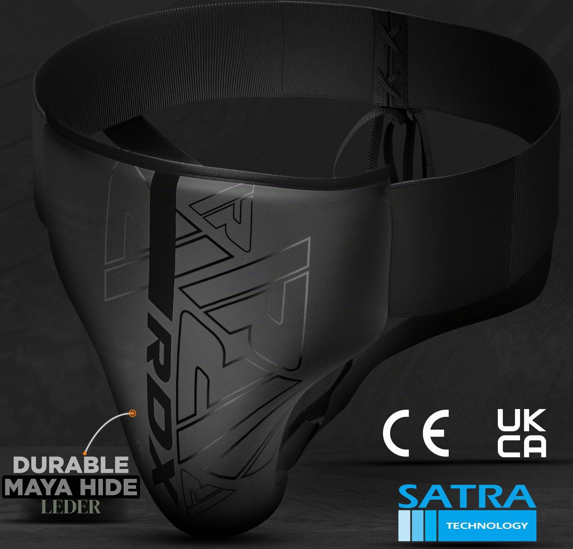 RDX Tiefschutz Herren Boxen Kampfsport, Maya Hide Leder, Kara Hodenschutz Manner Kickboxen MMA Unterleibschutz Muay Thai, Groin Guard Men Protection, Tiefenschutz Taekwondo Handball Karate Zubehör
