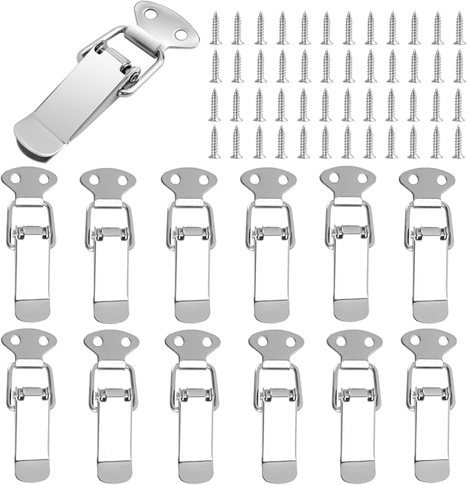 Lot De 2 Loquets à Levier Réglables En Acier Inox 304 - Fermeture Serrage Rapide Pour Boîtes, Armoires - Capacité 100 Kg - Avec Trou Pour Cadenas