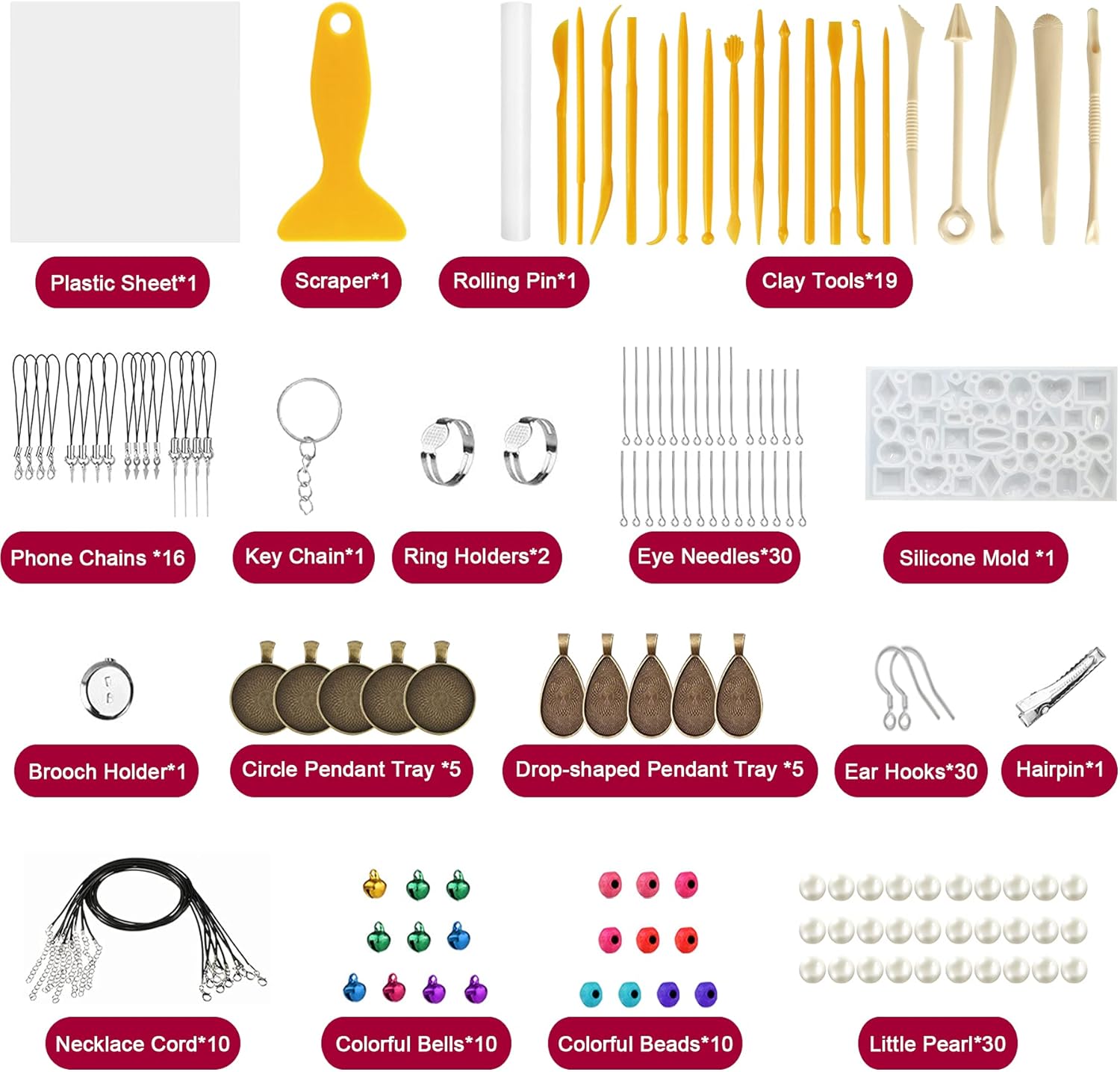 Polymer Clay 92Colors Modeling Baking Clay Starter Kit DIY Craft Clay Set with Sculpting Tools Oven Bake Clay Kit and Accessories 267Pcs Ideal Clay Gifts for Beginner Adults Kids Jewelry Making : Arts, Crafts & Sewing